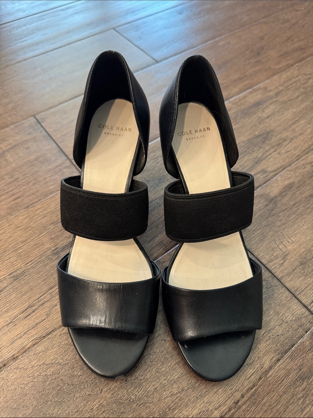 Cole Haan Black D'Orsay Heels with Wide Strap